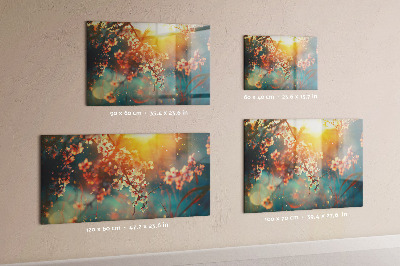 Tableau magnétique fleurs printanières