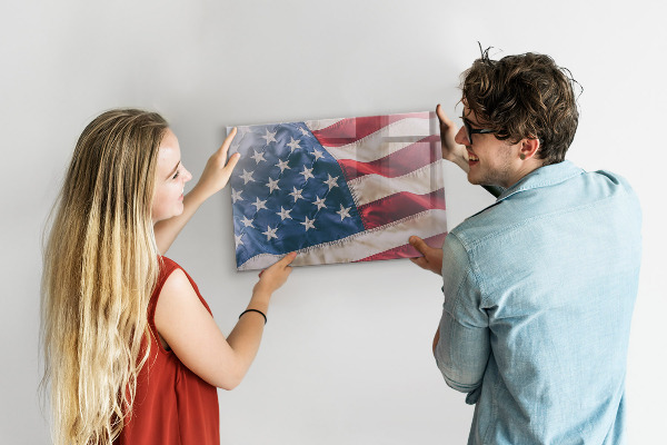Tableau magnétique mural drapeau américain