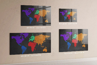 Tableau magnétique mural Carte du monde