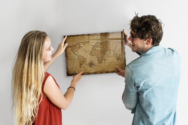 Tableau magnétique Carte du vieux monde