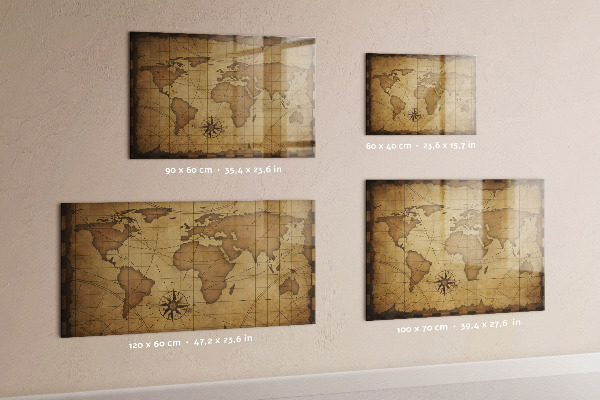 Tableau magnétique Carte du vieux monde