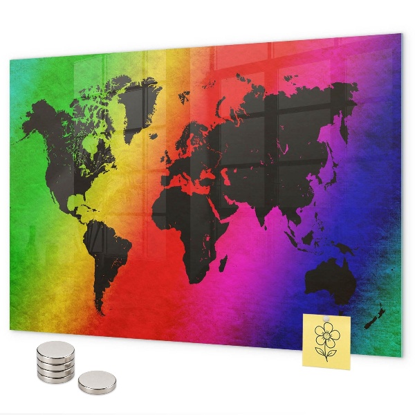 Tableau magnétique mural Carte du monde