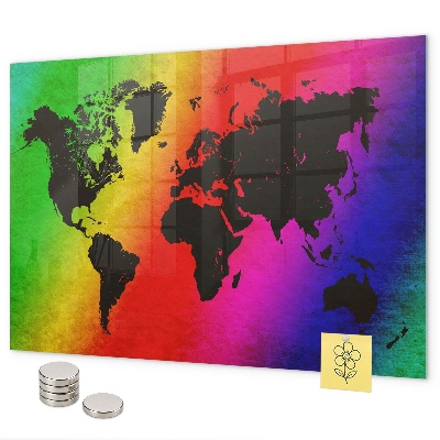 Tableau magnétique mural Carte du monde
