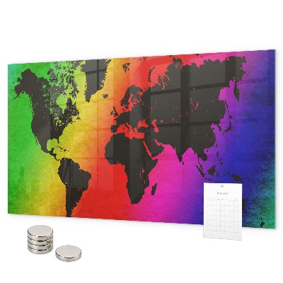 Tableau magnétique mural Carte du monde