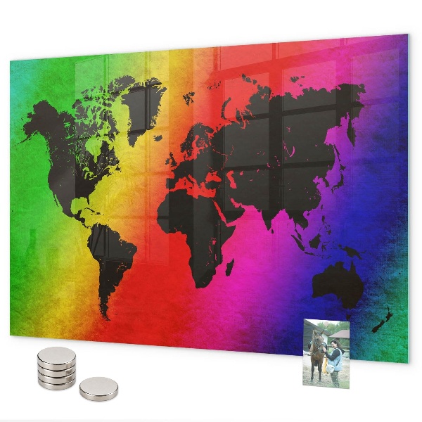 Tableau magnétique mural Carte du monde