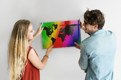 Tableau magnétique mural Carte du monde