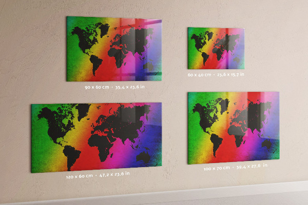Tableau magnétique mural Carte du monde