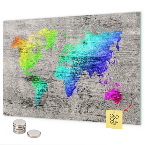 Tableau magnétique Carte du monde