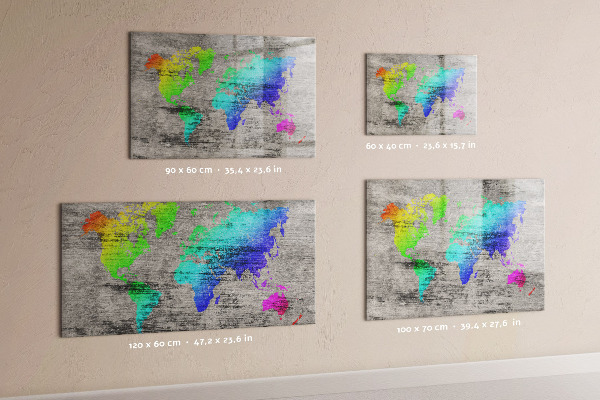 Tableau magnétique Carte du monde