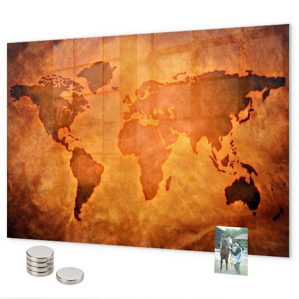 Tableau magnétique mural Grande carte du monde