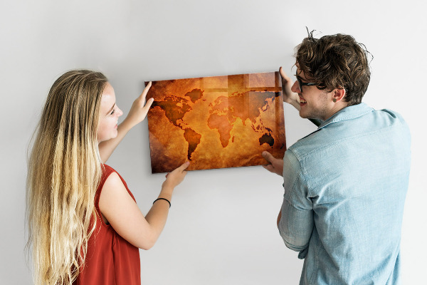 Tableau magnétique mural Grande carte du monde