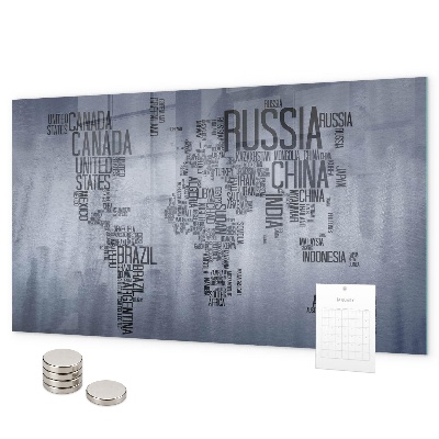 Tableau magnétique Carte du monde avec légendes