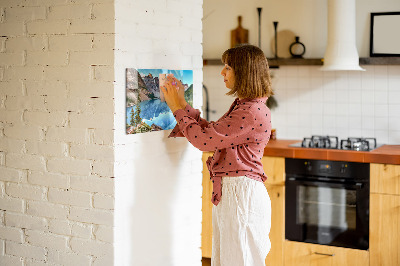 Tableau magnétique mural paysage de montagne