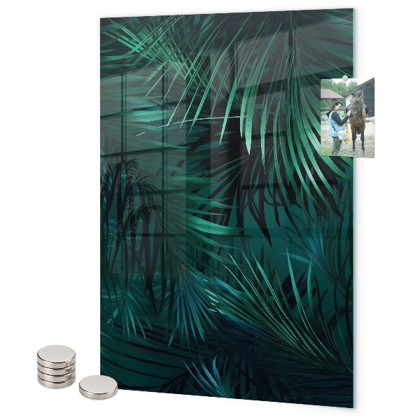 Tableau magnétique décoratif feuilles tropicales sombres