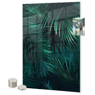 Tableau magnétique décoratif feuilles tropicales sombres