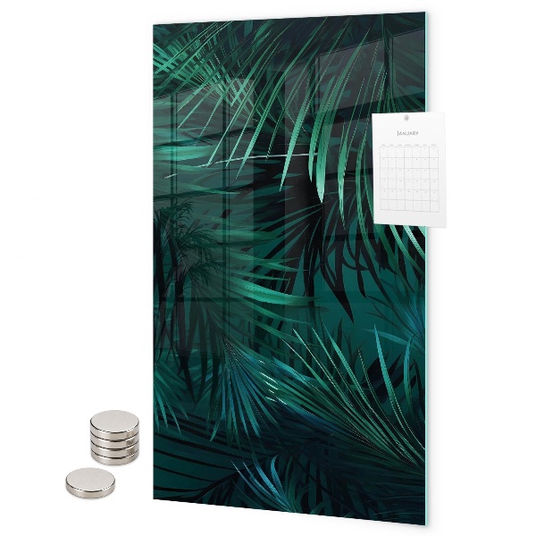 Tableau magnétique décoratif feuilles tropicales sombres