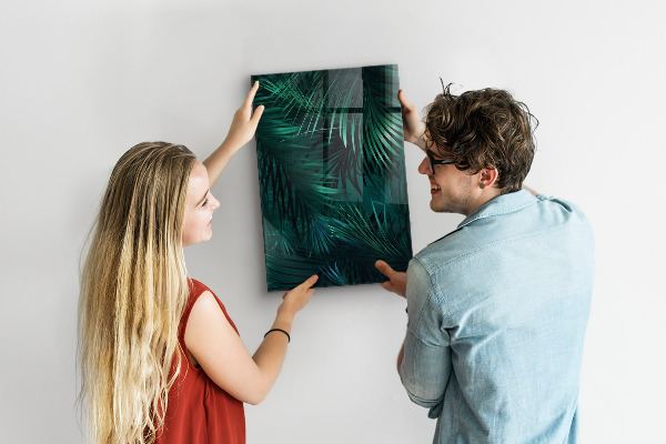 Tableau magnétique décoratif feuilles tropicales sombres
