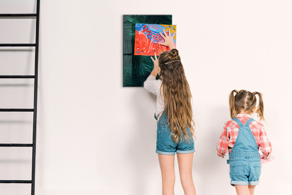 Tableau magnétique décoratif feuilles tropicales sombres
