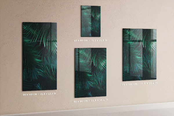 Tableau magnétique décoratif feuilles tropicales sombres