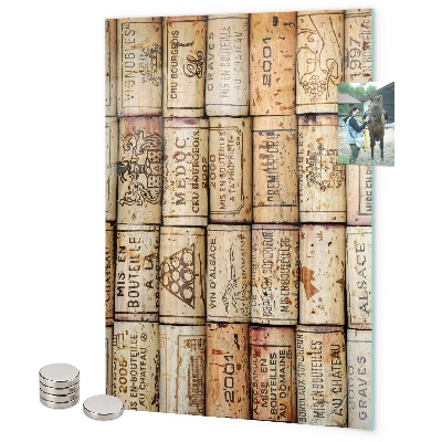 Tableau magnétique décoratif bouchons de vin