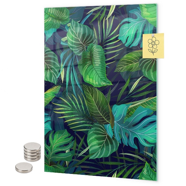 Tableau magnétique décoratif feuilles exotiques