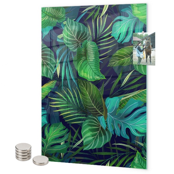 Tableau magnétique décoratif feuilles exotiques