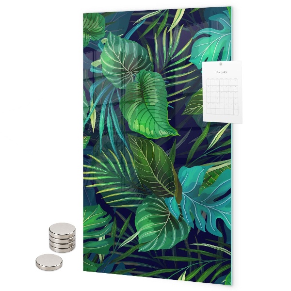 Tableau magnétique décoratif feuilles exotiques