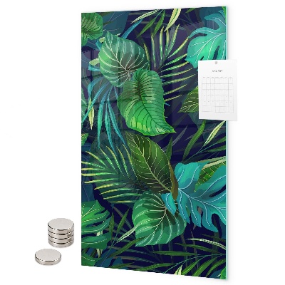 Tableau magnétique décoratif feuilles exotiques