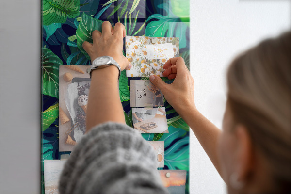 Tableau magnétique décoratif feuilles exotiques