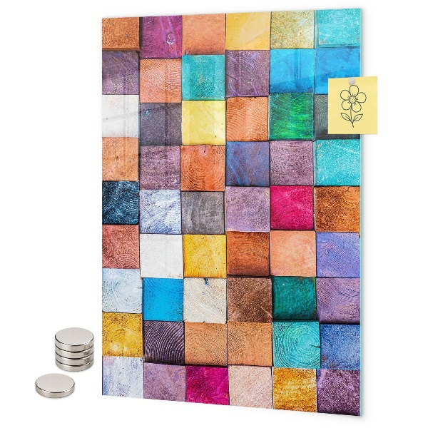 Tableau aimanté damier coloré