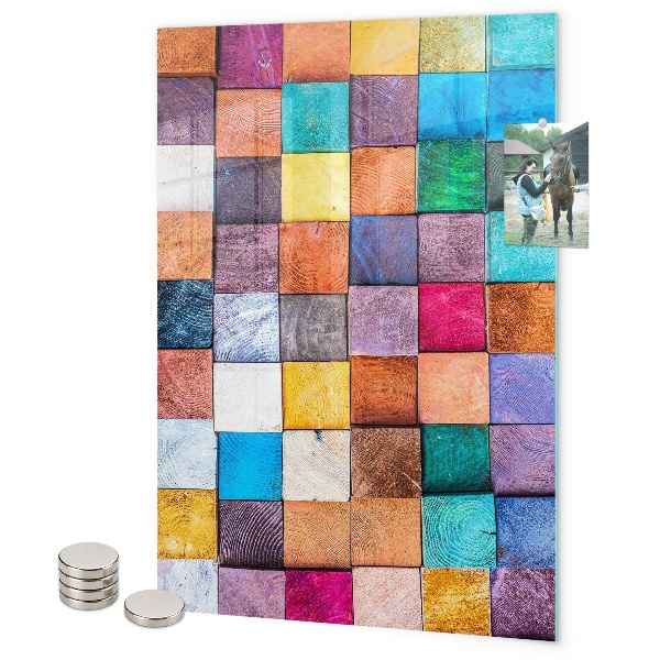 Tableau aimanté damier coloré