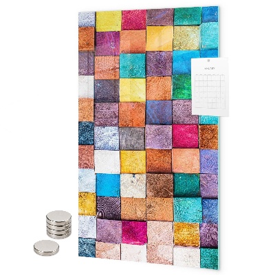 Tableau aimanté damier coloré
