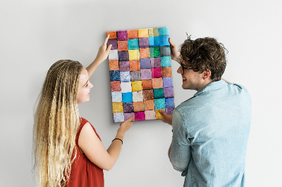 Tableau aimanté damier coloré