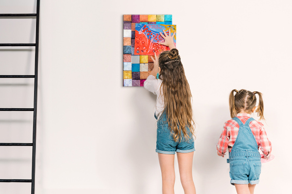 Tableau aimanté damier coloré