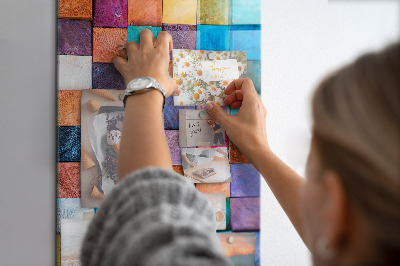Tableau aimanté damier coloré