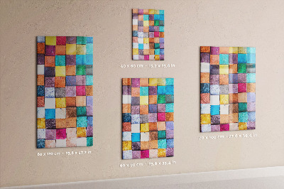 Tableau aimanté damier coloré