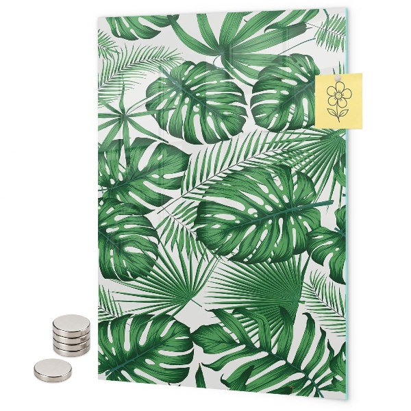 Tableau magnétique décoratif feuilles de monstera tropicales