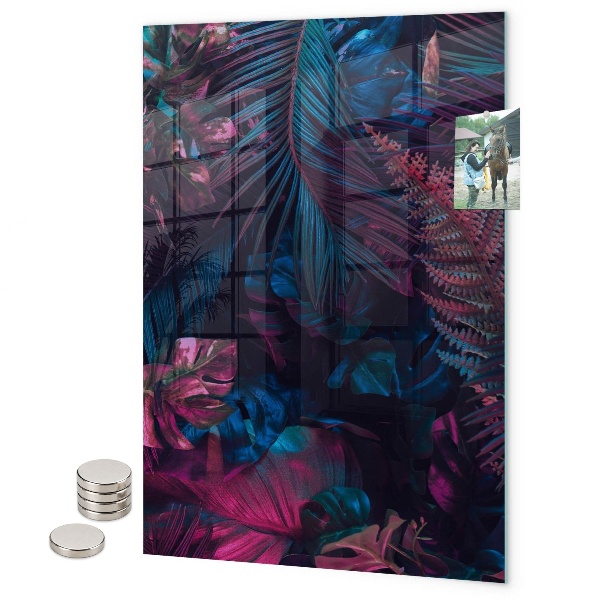 Tableau magnétique décoratif feuilles de monstera tropicales