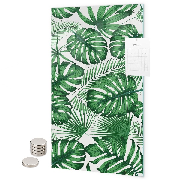 Tableau magnétique décoratif feuilles de monstera tropicales