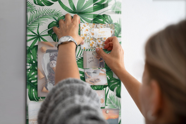 Tableau magnétique décoratif feuilles de monstera tropicales