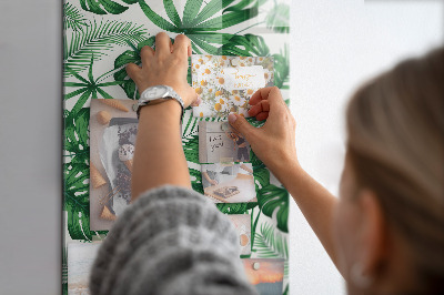 Tableau magnétique décoratif feuilles de monstera tropicales