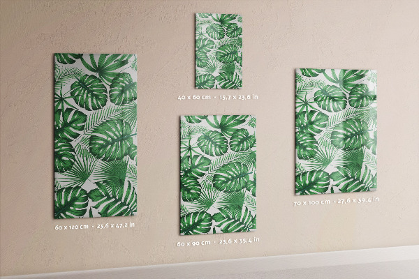 Tableau magnétique décoratif feuilles de monstera tropicales