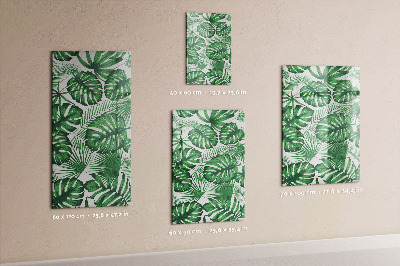 Tableau magnétique décoratif feuilles de monstera tropicales