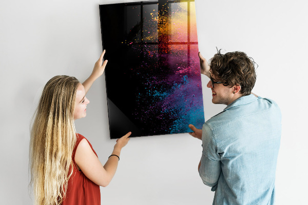 Tableau magnétique effaçable Un tableau coloré pour présenter des photos