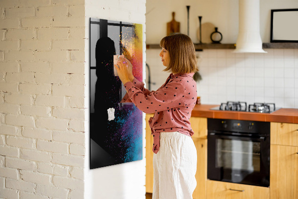 Tableau magnétique effaçable Un tableau coloré pour présenter des photos