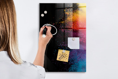Tableau magnétique effaçable Un tableau coloré pour présenter des photos