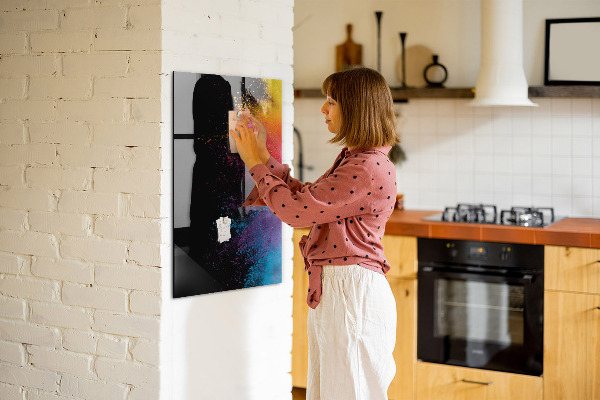 Tableau magnétique effaçable Un tableau coloré pour présenter des photos