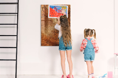 Tableau effaçable magnétique Tableau mémo à motif bois