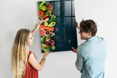 Tableau effaçable magnétique Ingrédients sains et souvenirs en cuisine
