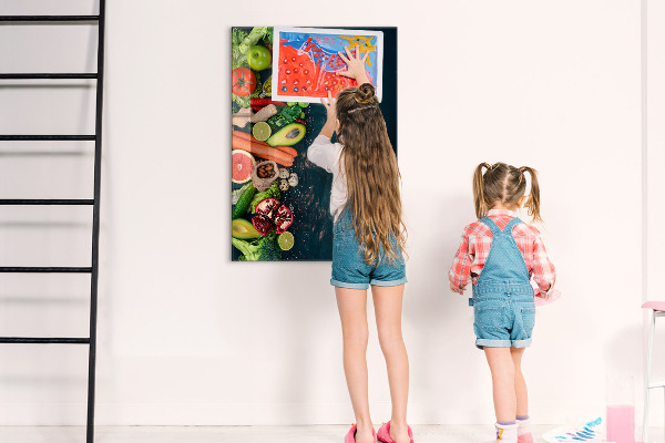 Tableau effaçable magnétique Ingrédients sains et souvenirs en cuisine